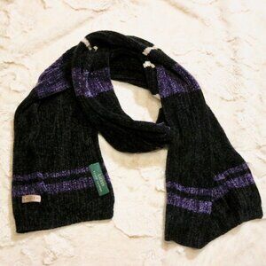 Ralph Lauren Black and Purple Striped Scarf